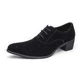 AIDASE  -  Classic Designer Black Mid Heeled Loafers Men's Suede Leather Surface Business Leather Shoes Men Social Men's Dress Shoes aidase-shop