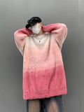 Aidase winter fits men 2024 Men Autumn Winter New Imitation Mink Sweater Top Male Gradient Round Neck Jumpers Mens Long Sleeve Warm Knitted Tops aidase-shop
