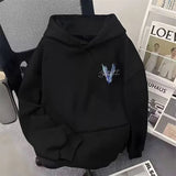 AIDASE  -  American Retro Letter V Graphic Fleece Y2K Hoodies For Men Hip Hop Fashion Oversized Hooded Sweatshirts Streetwear Hoody Clothes aidase-shop