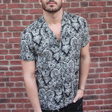 AIDASE  -  Vintage Graphic Print Mens Casual Shirt Summer Short Sleeve Turn-down Collar Button Shirts Men Clothing Streetwear Fashion Shirt aidase-shop