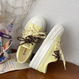 AIDASE  -  Hot Sale Women Thick Sole Canvas Shoes Vintage Fashion Students Breathable Lace-Up Sneakers Platform Black Sports Shoes aidase-shop