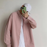 AIDASE  -  Young Men'S Boys Solid Long Sleeve Button Down Shirt Spring Summer Outfits Fashion Regular Cuff Business Casual Shirt aidase-shop