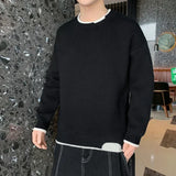 Aidase Knit Sweater Male Pullovers Round Collar Men's Clothing Crewneck Pink No Hoodie Spliced Warm Classic Knitwears Maletry Cotton X aidase-shop
