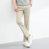 AIDASE  -  Men Super Stretchy Solid Color Simple Basic Casual Business Casual Trendy Suit Trousers Summer Fashion Male Pants Clothes aidase-shop