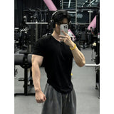AIDASE  -  American Sle Fitn Training ort Sve T-irt Qui Dry Heavy oulder Sve Tight Muscle Slim Fit f Sve for Men aidase-shop