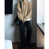 AIDASE  -  Autumn Winter Men's  Ne Knitwear Loose Fit Lazy Sle High Collar Sweater Casual Youthful Vitali Long Sve Crew Ne aidase-shop