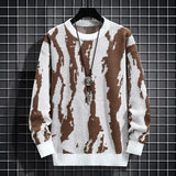 AIDASE  -  Ethnic Style Sweater Men's Winter Korean Retro High-end High Street Striped Knit Sweater Oversized Casual Pullover Thread Jacket aidase-shop