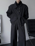 AIDASE  -  Casual Loose Short Black Collar Jacket for Men Stylish Simple Korean Version Versatile Top Outerwear Fashionable Personality aidase-shop