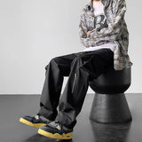 AIDASE  -  Ment's Solid Big Pocket Zip Trendy Street Fashion Casual Pants Loose Comfortable College Wide Leg Pants aidase-shop