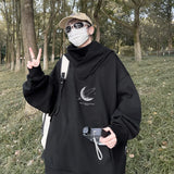 28.5Aidase Moon Graphic Printed Ninja Hoodies Hombre Japanese Style Streetwear Turtleneck Sweatshirts Autumn Hip Hop Y2K Oversize Hoodie aidase-shop