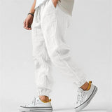 AIDASE  -  Men's Loose Fit Cotton Linen Jogger Pants Elastic Waist Drawstring Casual Pants for Streetwear & Daily Outfits aidase-shop