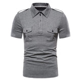 AIDASE  -  Spring and Summer New European Size Men's Polo Neck Short Sleeved T-shirt for Foreign Trade Work Half Sleeved Shirt aidase-shop