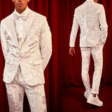 AIDASE  -  Velvet Men Suits 2 Pieces Blazer Pants Single Breasted Modern Fashion Tuxedo Slim Wedding Formal Work Party Causal Customized aidase-shop