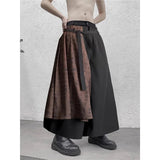 AIDASE  -  New Chinese Style Calligraphy Patchwork Wide Leg Pants Men's Design Sensation Small Audience National Trend Sash West Pants aidase-shop