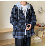 AIDASE  -  Autumn Retro Plaid Shirt American Trend Hooded Casual Men's Jacket Fashion Loose Long-sleeved Men Women Clothing aidase-shop