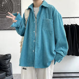 Aidase New Korean Style Shirt Plus Size 5Xl-M Corduroy Shirts Men Harajuku Pineapple Cubes Mens Shirt Long Sleeve Streetwear Fashions aidase-shop