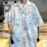 AIDASE  -  Summer Men's Short Sleeve Printed Shirts  Beach Shirts Casual Fashion Tee Shirt  Couple Tops aidase-shop