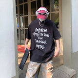 AIDASE  -  Summer Letters Printed T-shirt American Street Trend Round Neck Short-sleeved Loose Casual Multicolor Couple Models Tops aidase-shop
