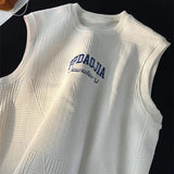 26.97Aidase American Hip-hop Personality Letter Men and Women Sleeveless Vest Short Sleeved Summer Youth Loose Casual T-shirt Top Harajuku aidase-shop