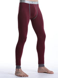 Aidase Mens Long Johns Underwear Solid Color Male Leggings Hombre Sexy Thermal Underpants Cotton Elasticity Tight Thermal Underwear aidase-shop