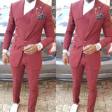 AIDASE  -  New Style Men's Suit 2 Pieces Blazer Pants Single Solid Color Business Formal Work Wear Wedding Groom Plus Size Costume Homme