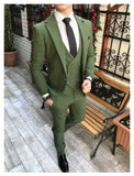 Aidase 2025 Latest Coat Pant Designs Green Men Suit Slim Fit 3 Piece Tuxedo Groom Style Suits Custom Prom Party Blazer Terno aidase-shop