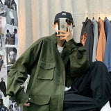 AIDASE  -  Hong Kong Style Retro Trendy Brand Men Spring and Autumn Multi-pocket Loose Versatile Trendy Functional Style Baseball Jacket aidase-shop