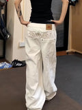 AIDASE  -  Plus Size American Embroidered Wide Leg Jeans Women Casual Straight Fit Loose Long Pants Vintage Versatile Slimming aidase-shop