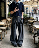 AIDASE  -  Men's Pleated A-Line Wide-Leg Suit Pants Curved Trousers Streetwear Lightweight CleanFit Casual Long Pants for Spring and Autumn aidase-shop