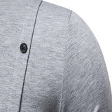 AIDASE  -  Men's Casual and Fashionable Short Sleeved T-shirt with Button Decoration on The Hem, Split Round Neck Short Sleeved T-shirt aidase-shop