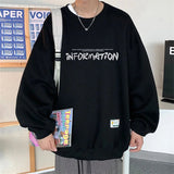 AIDASE  -  Spring Autumn Fashion Fleece Letter Print Sweatshirt Man Harajuku Oversized Male Clothes Pullovers Tops Long Sleeve Streetwear aidase-shop