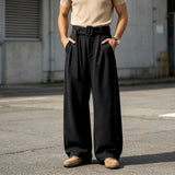 AIDASE  -  Men Sweatpants Korean Fashion Sportswear Mens Wide Leg Old Baggy Pants Casual Zipper Fly Pants Elastic Waist Roupas Masculinas aidase-shop