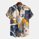 AIDASE  -  Mens Summer Fashion Casual Print Seaside Beach Shirt Shirt Short Sleeve Shirt Comfort Classic Fit Office Wear Men'S Shirt aidase-shop