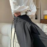 AIDASE  -  Japanese Ruffian High School Pants Men Niche Double Rope Naples Trousers Yamamoto Straight Loose Drop Feeling Wide Leg Pants aidase-shop