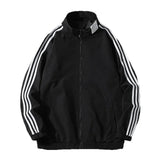 AIDASE  -  Spring Autumn Outdoor Men's Jacket Thin Stand Collar Casual Loose Fit Sportswear Korean Style Youth Slim Three Bars aidase-shop