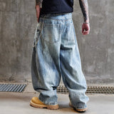 AIDASE  -  Streetwear Fashion Hip Hop Oversized Baggy Jeans Men Loose Casual Wide Leg Denim Cargo Jeans Pant Cityboy Y2k Harem Trousers aidase-shop