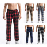 AIDASE  -  Men's Casual Plaid Yoga Pants Straight Leg Home Leisure Trousers Summer New Arrival Sport Style Comfortable Men's Long Pants aidase-shop