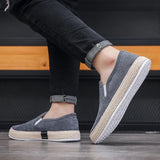 AIDASE  -  Men's Spring New Beijing Cloth Shoes Slip-On Casual Thin Driving Fisherman Shoes round Toe Canvas Non-Leather Leisure Sneakers aidase-shop