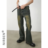AIDASE  -  Washed To Make Old Loose Micro-flared Jeans, Men's Four Seasons New Fashion Straight Wide-leg Pants, Casual Floor-length Jeans aidase-shop