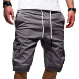 AIDASE  -  Large Mens Casual Cotton Pants mid Waist Straight Leg Workwear orts with kets Khaki Color Pure Color Spring Summer aidase-shop