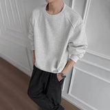 AIDASE  -  Men's Solid Color Deconstructed Long-Sleeved Sweatshirt American Retro Fashion Trend Loose Casual Breathable Niche Men's Tops aidase-shop