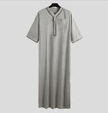 AIDASE  -  Men's Muslim Robes Middle East Arab Ramadan Islamic Button V-neck Clothing Solid Casual  Long Sleeve T-shirt Dress Tunic Tops ﻿ aidase-shop