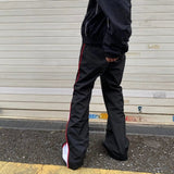 AIDASE  -  Loose Fitn Sports Pants for Men Summer Outdoor Casual Striped Trousers American Color Blo Wide Leg Long Pants aidase-shop