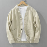 Aidase Chinese Retro Small Stand-up Coat Collar Cotton Linen Jacket Men's Spring Summer Casual Breathable Fashion Trend Jacket Urban