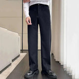 AIDASE  -  Spring Casual Men's Suit Pants Pocket Design Korea Fashion Straight Trousers Loose Solid Color