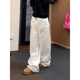AIDASE  -  Plus Size American Embroidered Wide Leg Jeans Women Casual Straight Fit Loose Long Pants Vintage Versatile Slimming aidase-shop