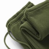 AIDASE  -  Double-sided Fleece! Retro Military Green Straight-leg Pants Women Loose Thickened Warm Drawstring Casual Wide-leg Pants Men aidase-shop