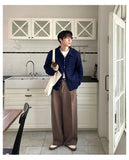 AIDASE  -  Winter Men's Korean Fashion Button-up Cardigan Casual Streetwear Cable Knitted Sweaters Y2K Vintage Turn-Down Collar Knitwear aidase-shop