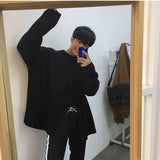 Aidase Man Clothes V Neck Solid Color Black Knitted Sweaters for Men Plain Cardigan Jacket Coat  Wool Japanese Harajuku Fashion A aidase-shop