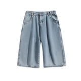 Aidase Multi-pockets Cargo Pants Summer Short Jeans Breeches Hip Hop Streetwear Baggy Denim Shorts Casual Wide-leg Capris Pants 5XL-M aidase-shop
